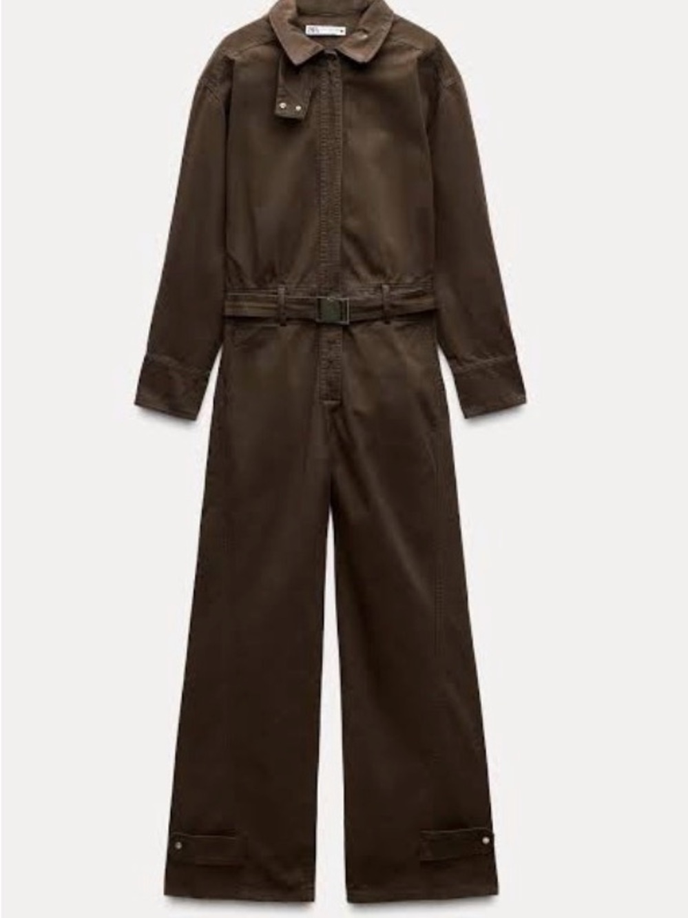 Zara Jumpsuit Women’s Medium Chocolate Brown Utility Jumpsuit